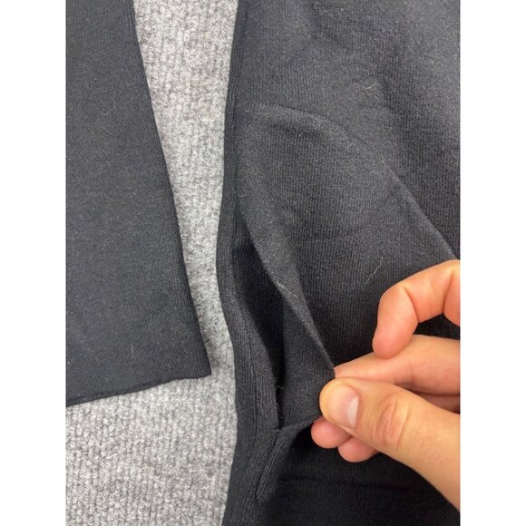 Sioni Cardigan Women's Medium Black Blazer Open Front Pockets Knit Cotton - Picture 5 of 8